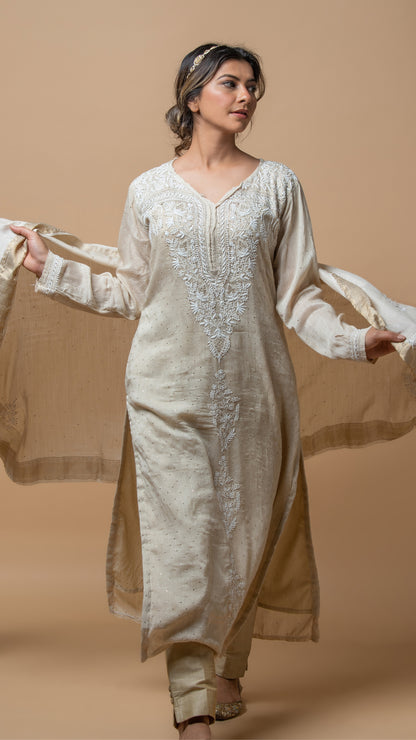 Moonga Silk Kurta & Dupatta