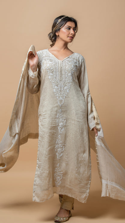 Moonga Silk Kurta & Dupatta