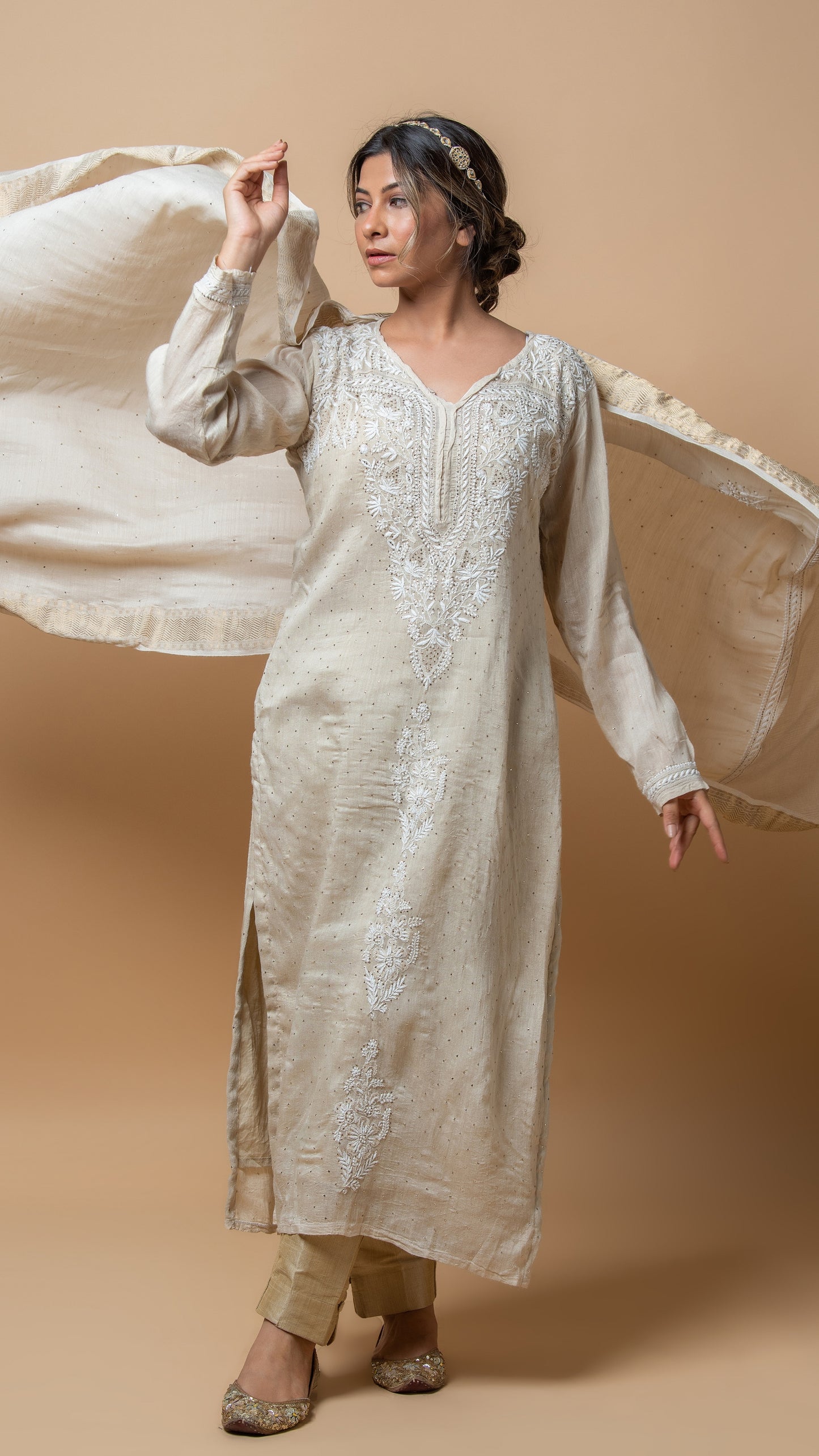 Moonga Silk Kurta & Dupatta