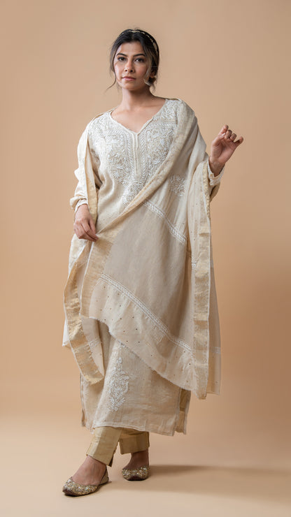 Moonga Silk Kurta & Dupatta